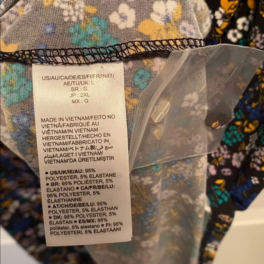 Amazon Essentials Black Floral Sleeveless Twist Neck Faux Wrap Dress…size L - Picture 5 of 6